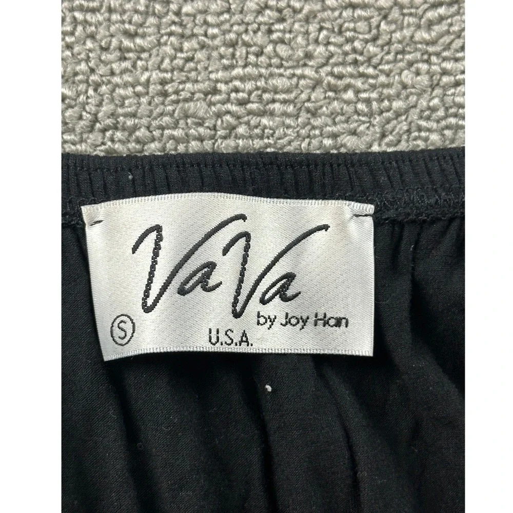 VaVa by Joy Han‎ Maxi Dress Women S Black Bead Embellished Ruffle USA Made Boho